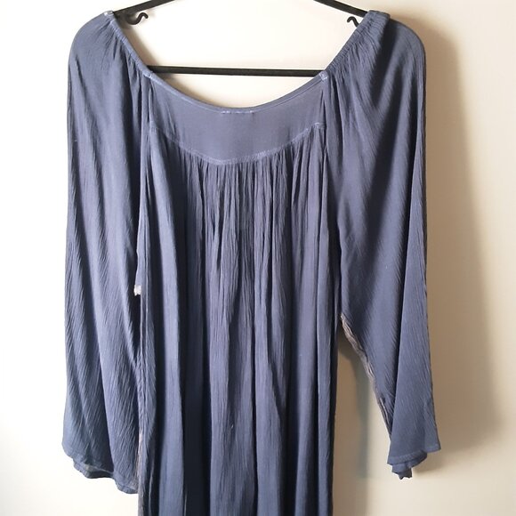 Shoreline New Blue Rayon Flowy Tunic Dress One Size - Picture 10 of 15